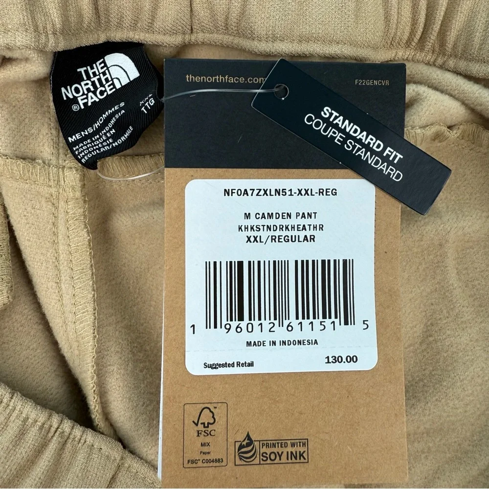 The North Face Men XXL Camden Pants Soft Shell Windwall Khaki Waterrepellent NWT